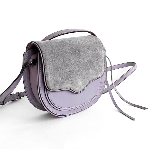 Rebecca Minkoff Mini Suki Lavender & Grey Crossbody Bag - Picture 1 of 15
